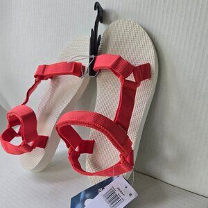 JBU Aruba Water Ready Sandals - Bright Coral Adjustable Straps - Size 8 NWT